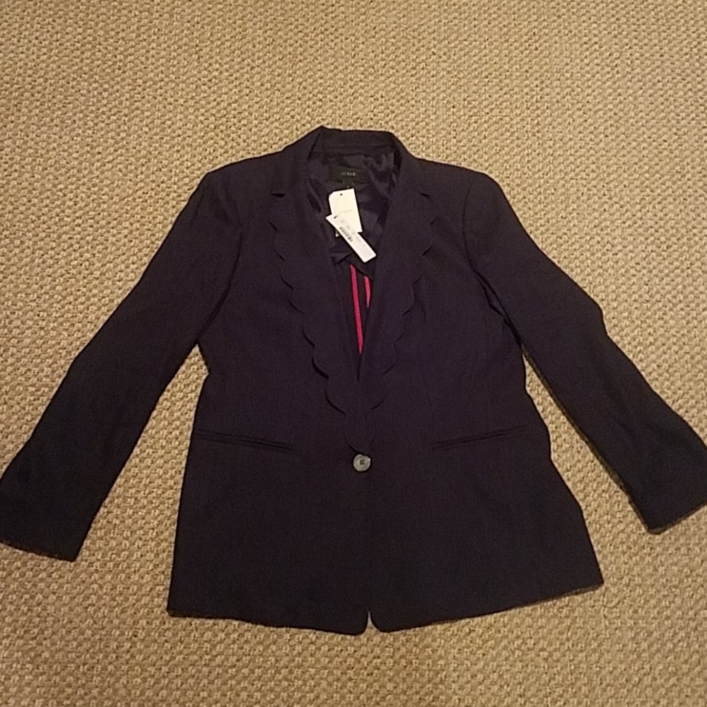 Preppy Scalloped Trimmed Blazer